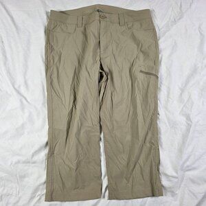 Eddie Bauer Womens Size 14 Beige Hiking Capri Pants Outdoors Camping Summer